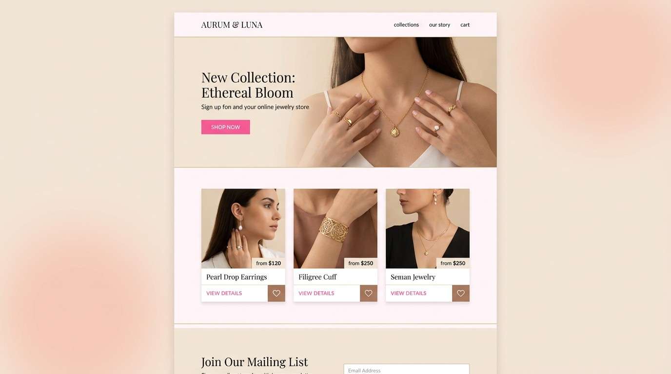 jewelry landing ui