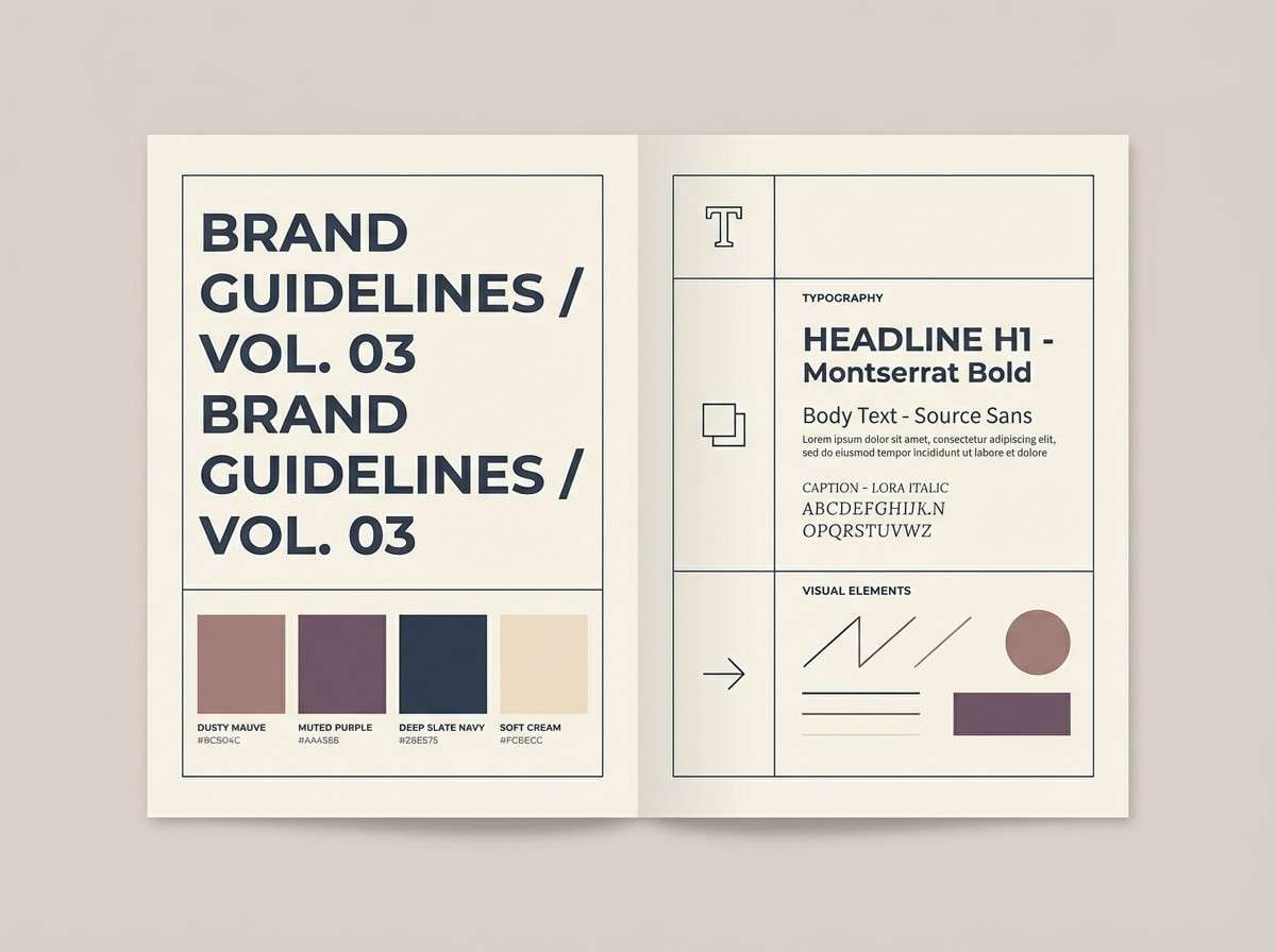 brand guideline spread layout