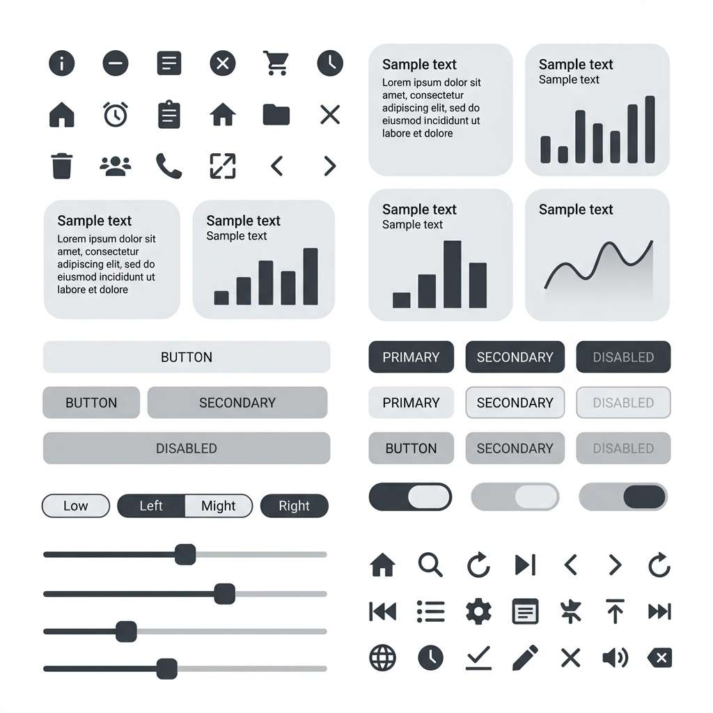 grayscale ui components