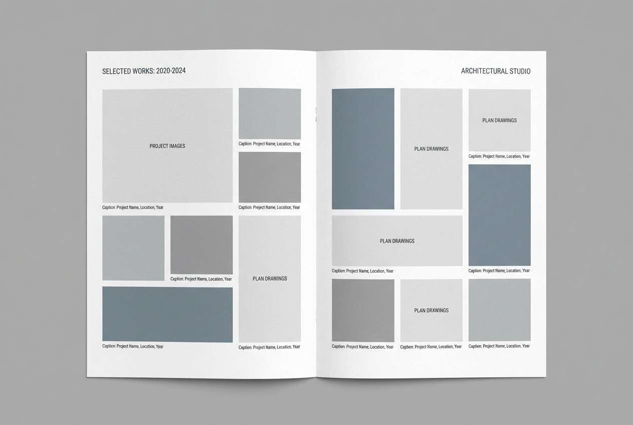 minimal architecture portfolio layout
