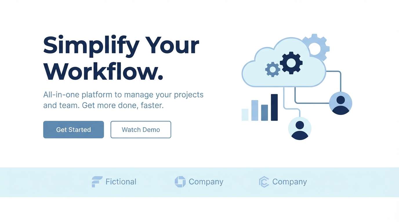 blue saas landing ui