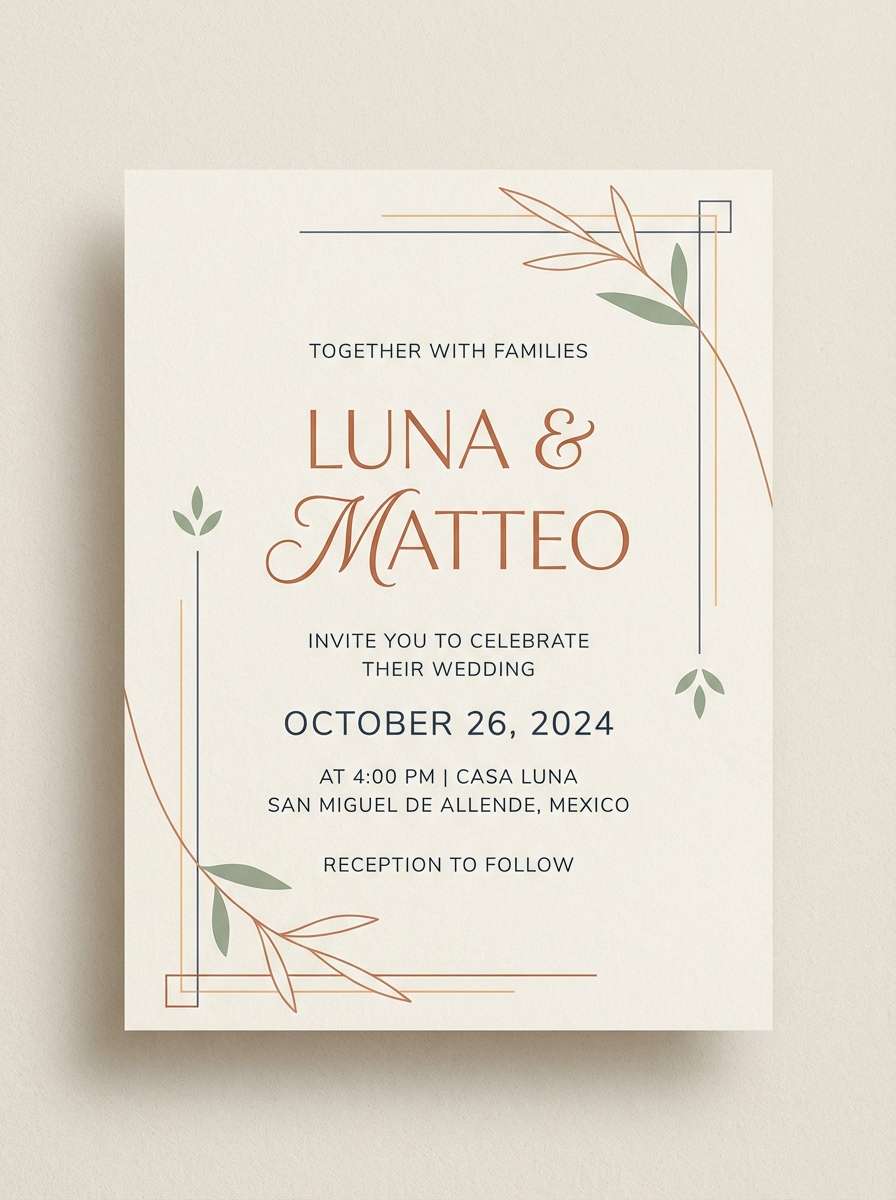 modern wedding invitation