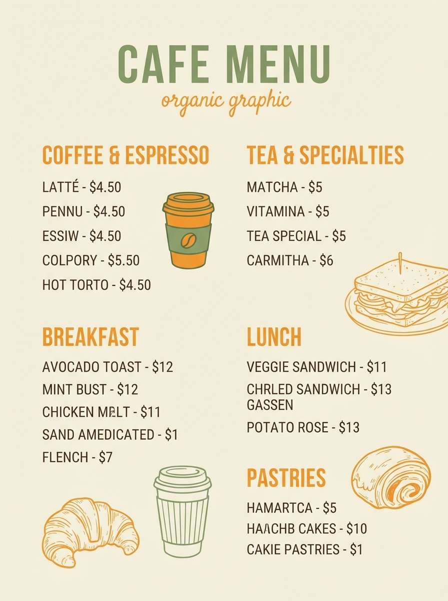 cafe menu poster