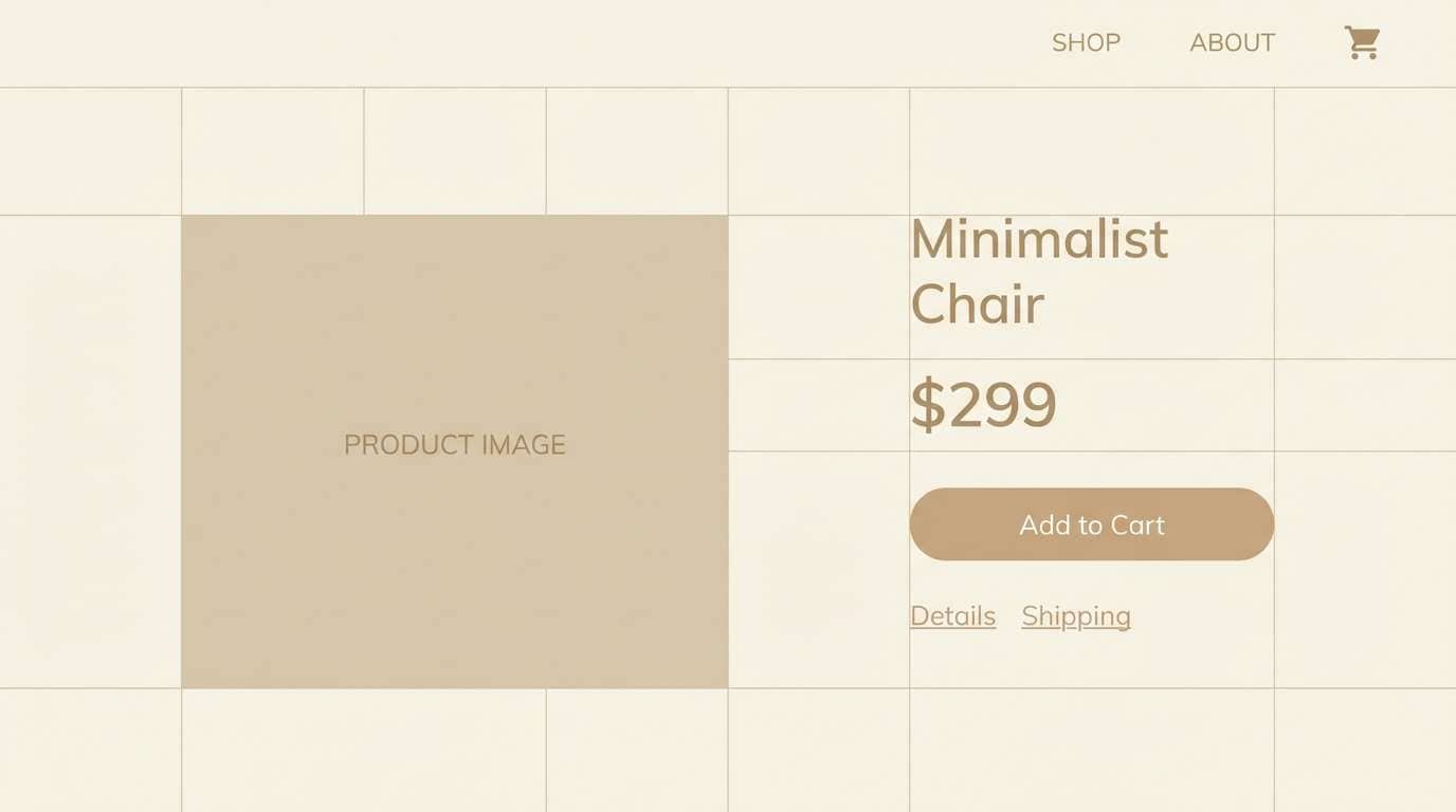 minimal product page ui