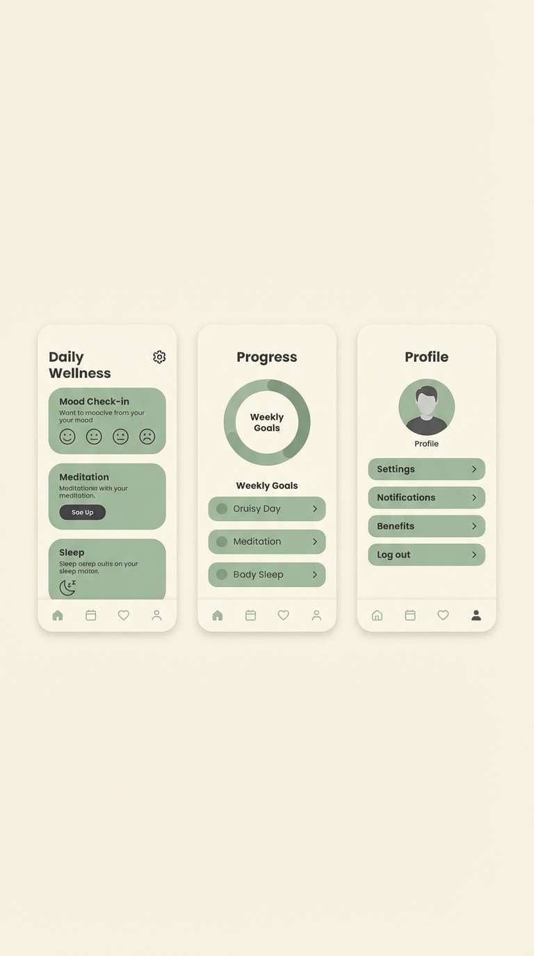 wellness app screen design