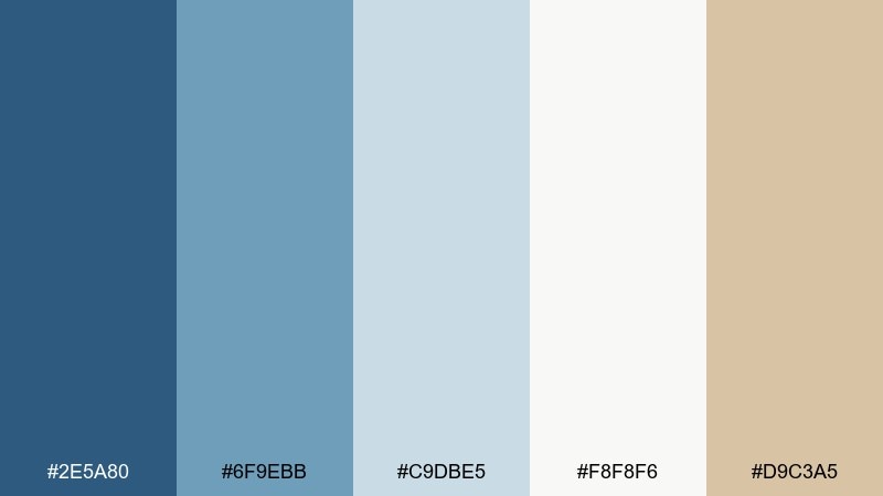 fleur de sel french blue color palette with hex codes