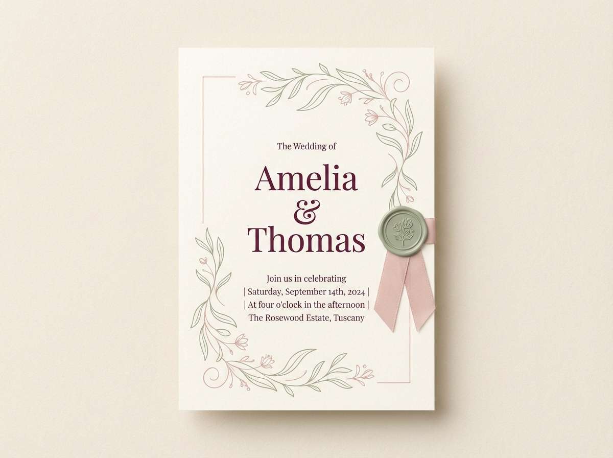 peony blush wedding invitation