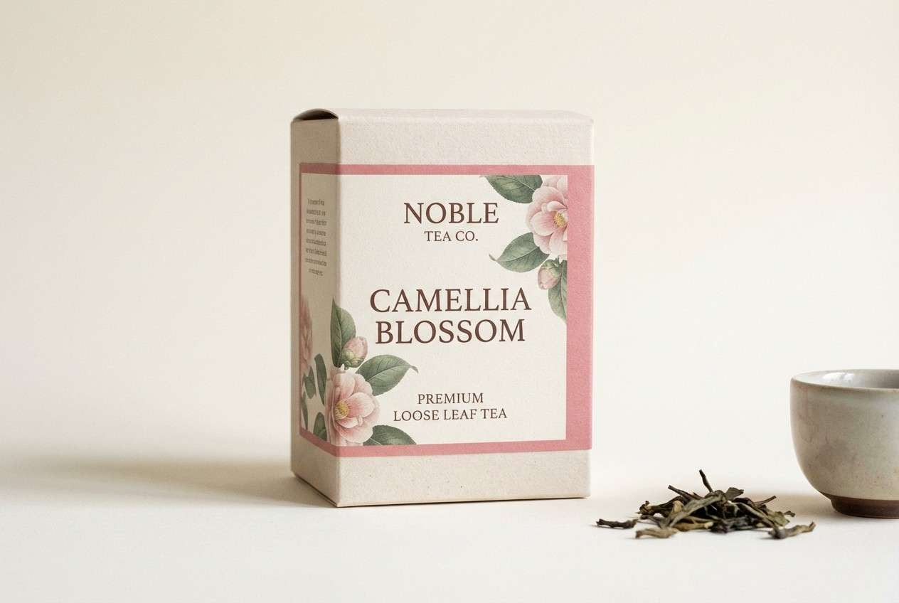 camellia tea box packaging