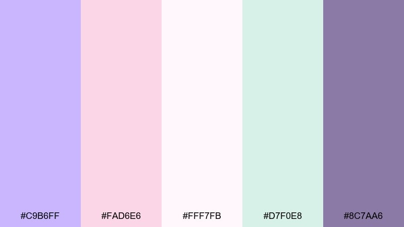 floral stationery pastel violet color palette with hex codes