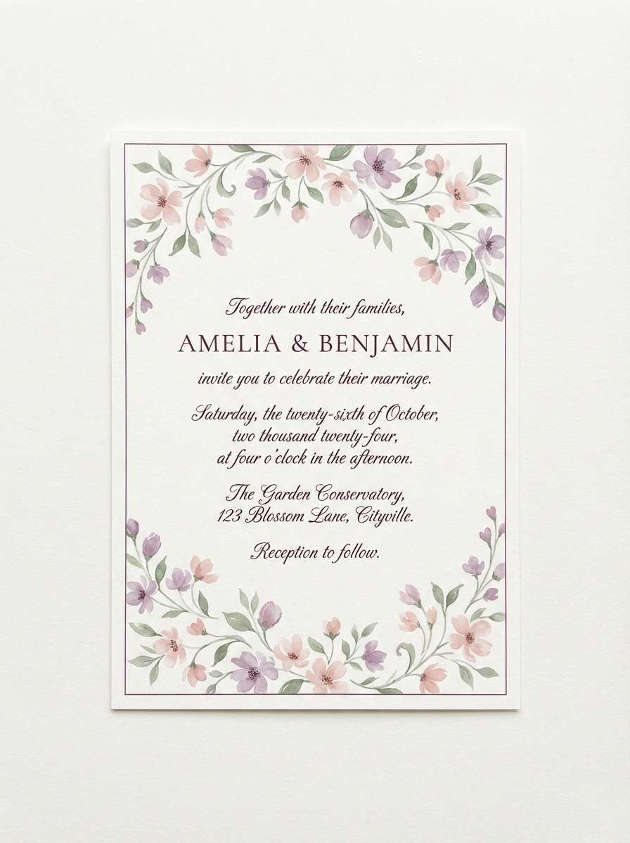 floral wedding invitation