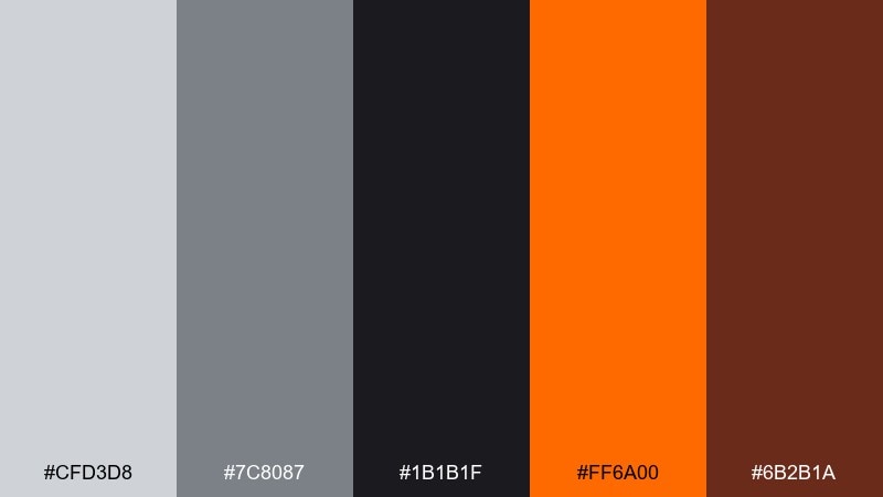 fog and ember halloween color palette with hex codes