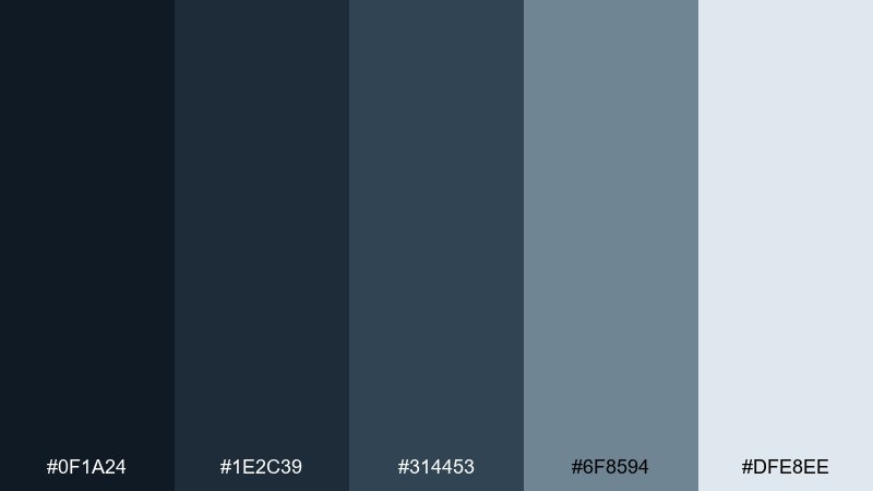 fog & fjord color palette with hex codes