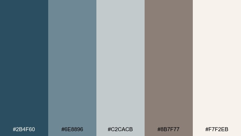 foggy boardwalk blue taupe color scheme with hex codes