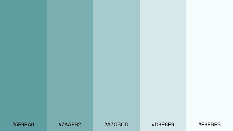 foggy monochrome cadet blue color palette with hex codes