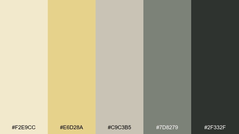 foggy reed flax color palette with hex codes
