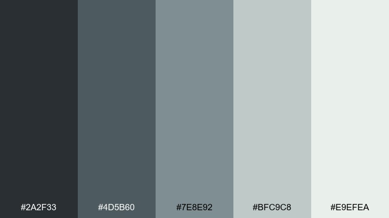 foggy weir river color palette with hex codes
