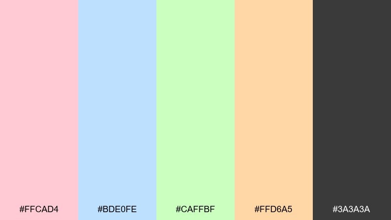 food truck pastels music festival color palette with hex codes