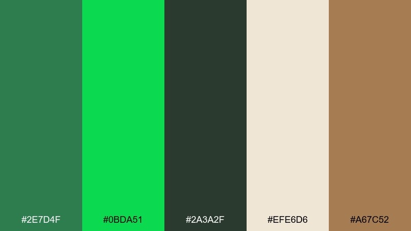 forest and linen malachite color palette with hex codes