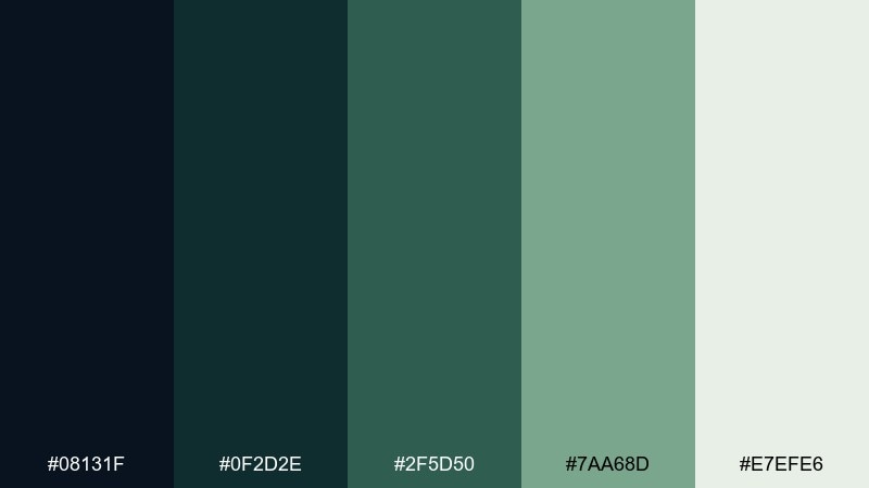 forest at dusk midnight blue color palette with hex codes