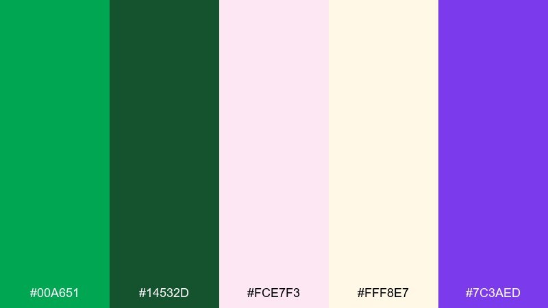 forest blush beauty color palette with hex codes