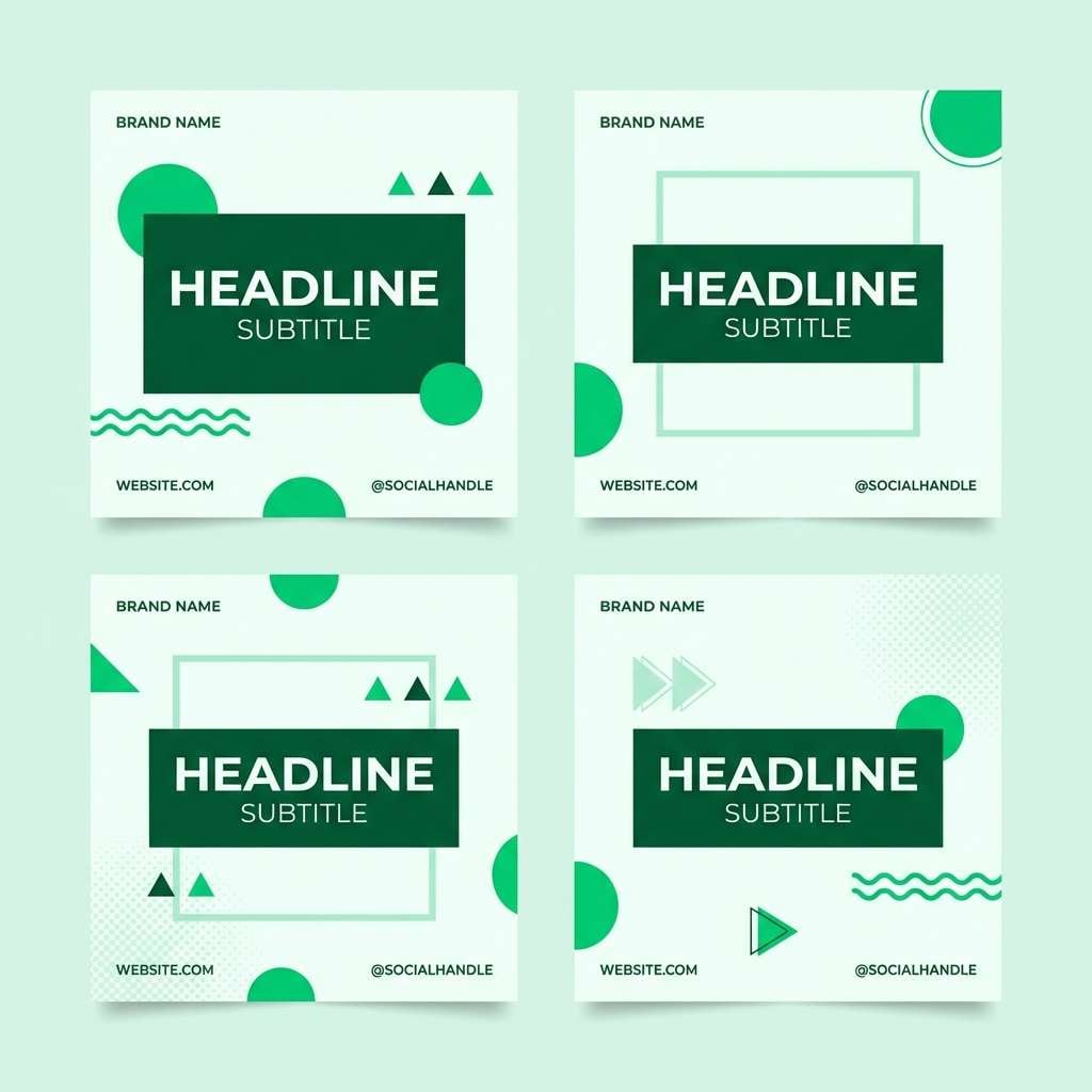 social templates in spruce greens