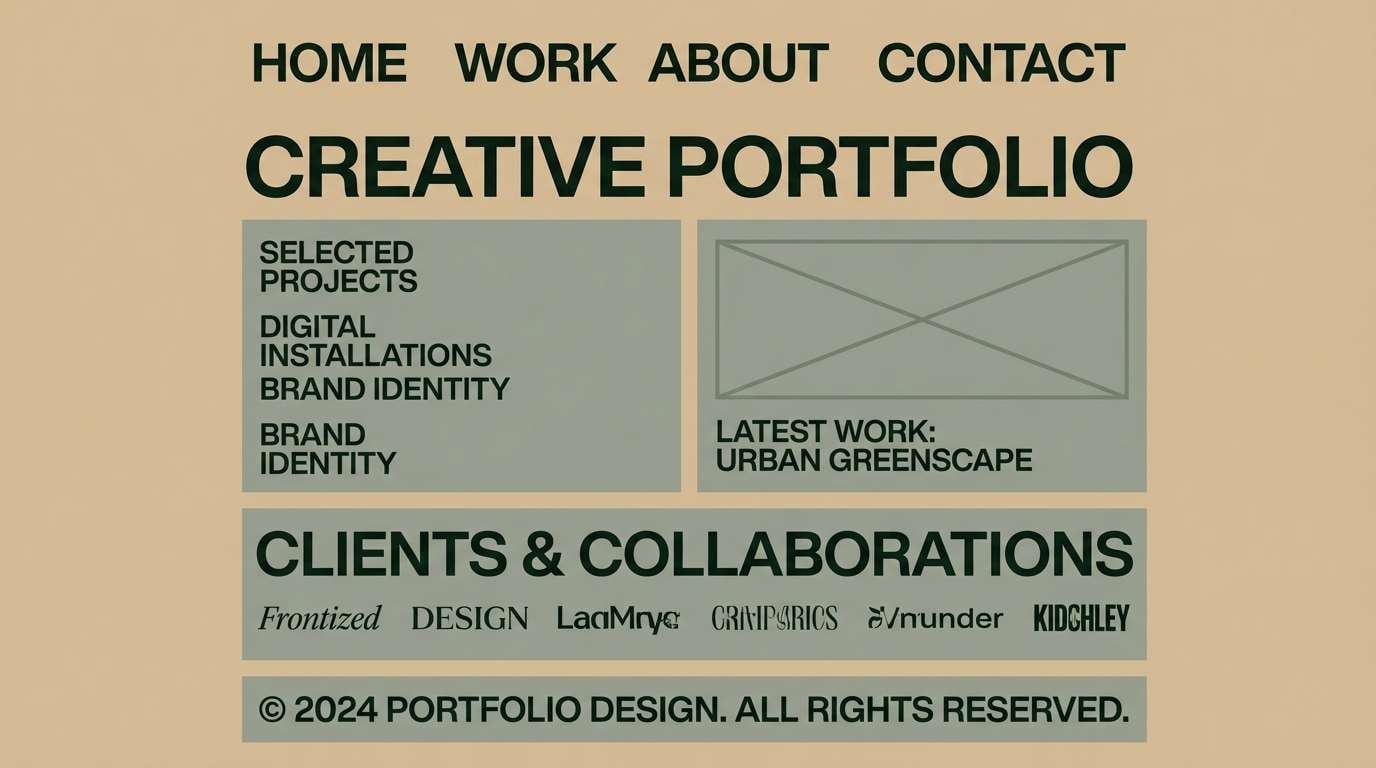 minimal portfolio green ui