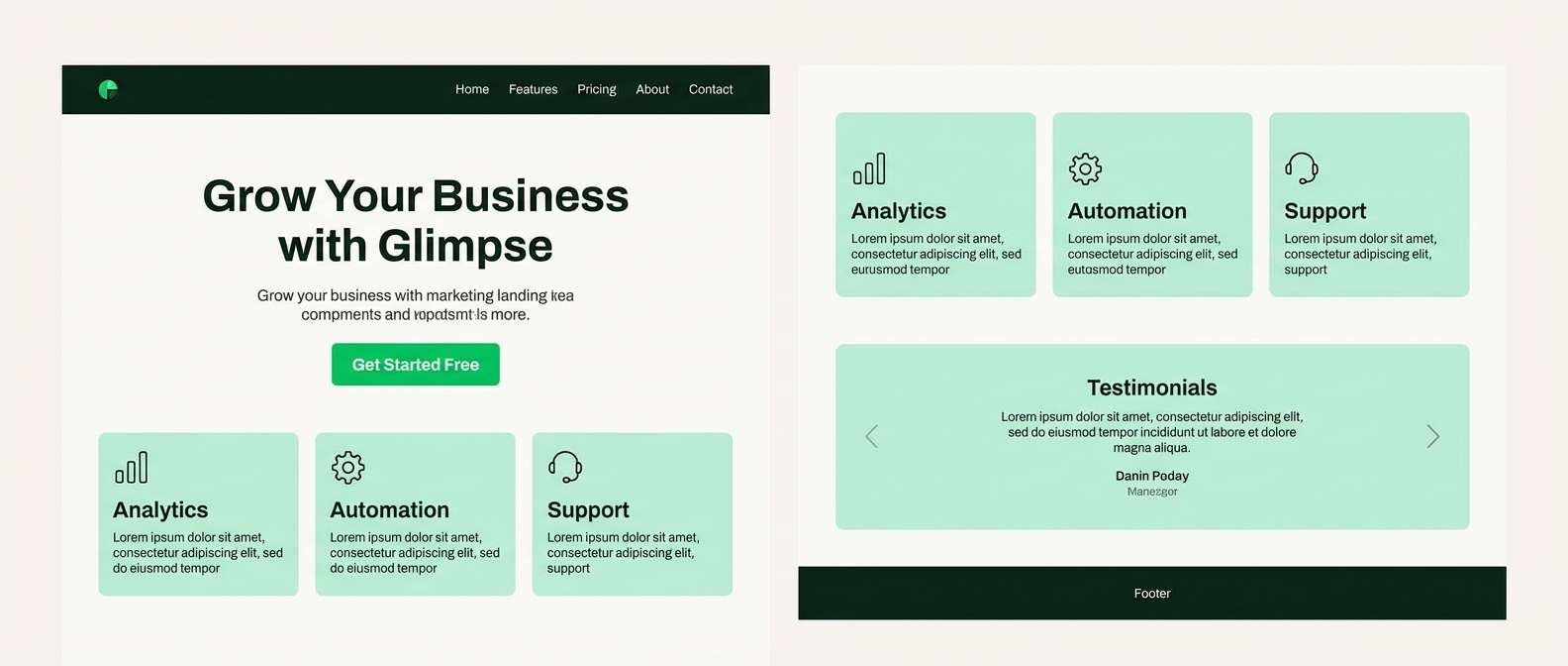 landing page green cta