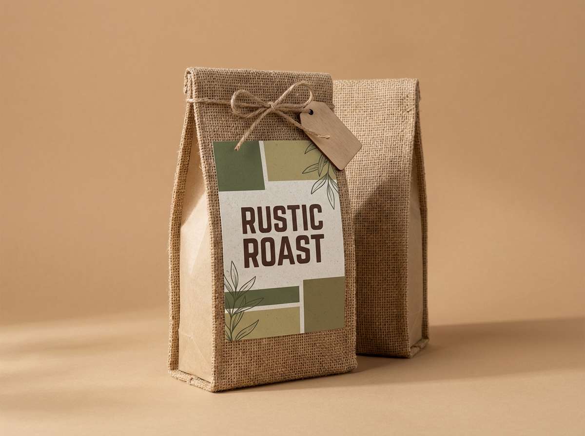 rustic coffee bag packaging