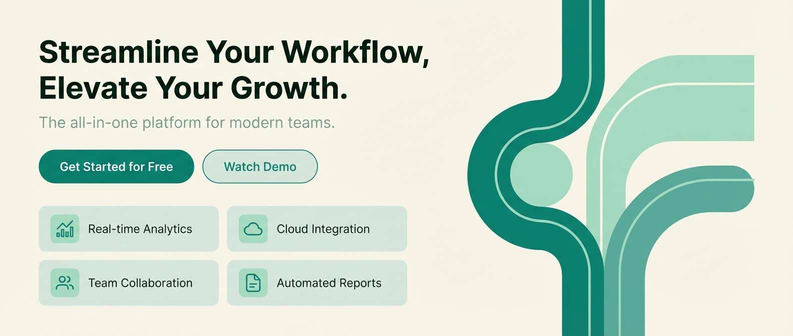 saas hero with green cta