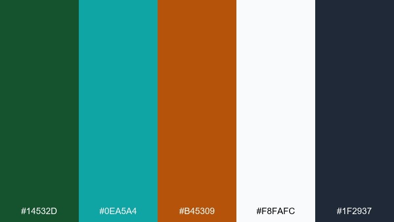 forest copper report infographic color palette with hex codes