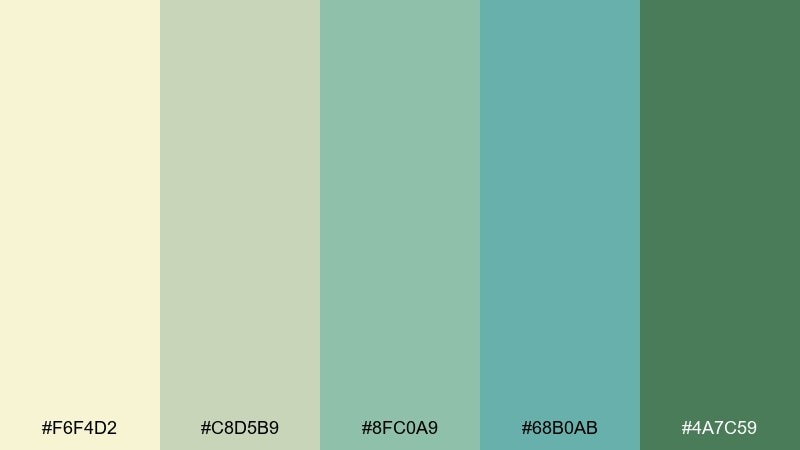 forest field notes flat color palette with hex codes