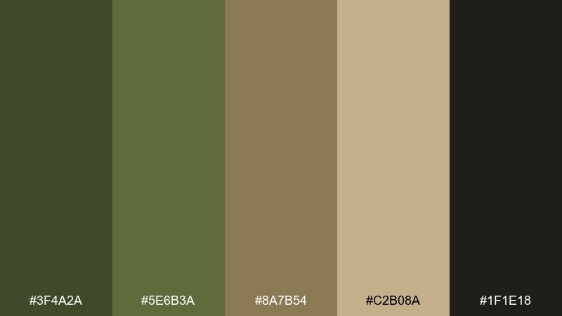 forest floor earth color palette with hex codes