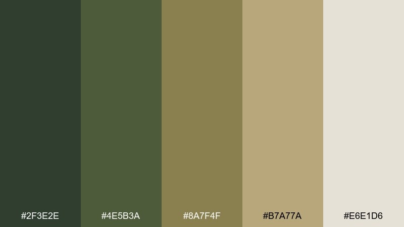 forest floor earthy color palette with hex codes