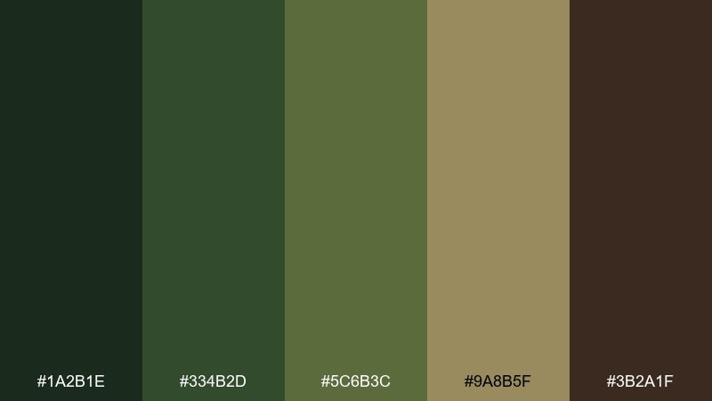 forest floor forest color palette with hex codes