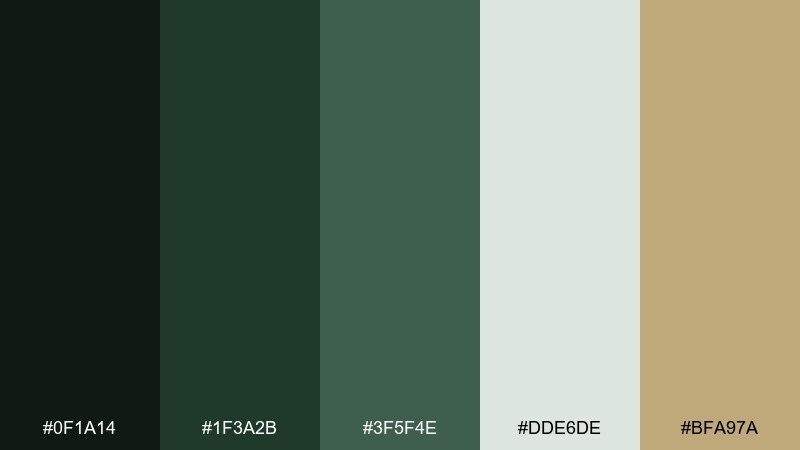 forest formality formal color palette with hex codes