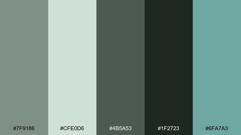 forest glass branding color palette with hex codes