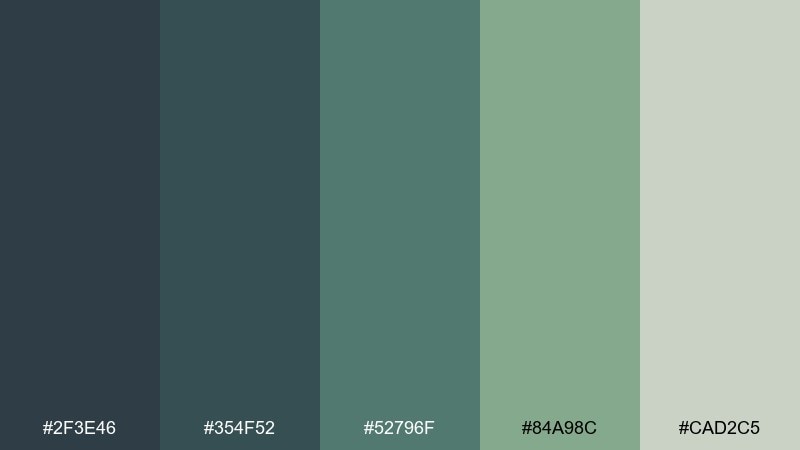 forest library awesome color palette with hex codes