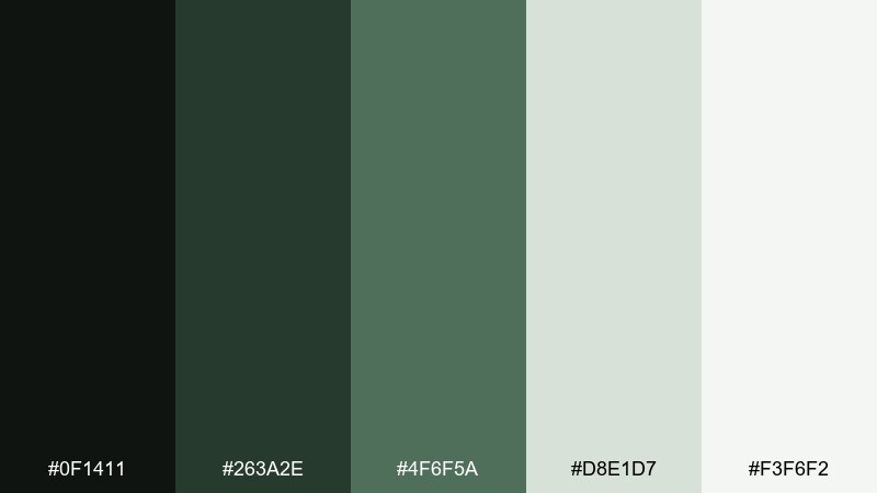 forest minimal modern color palette with hex codes