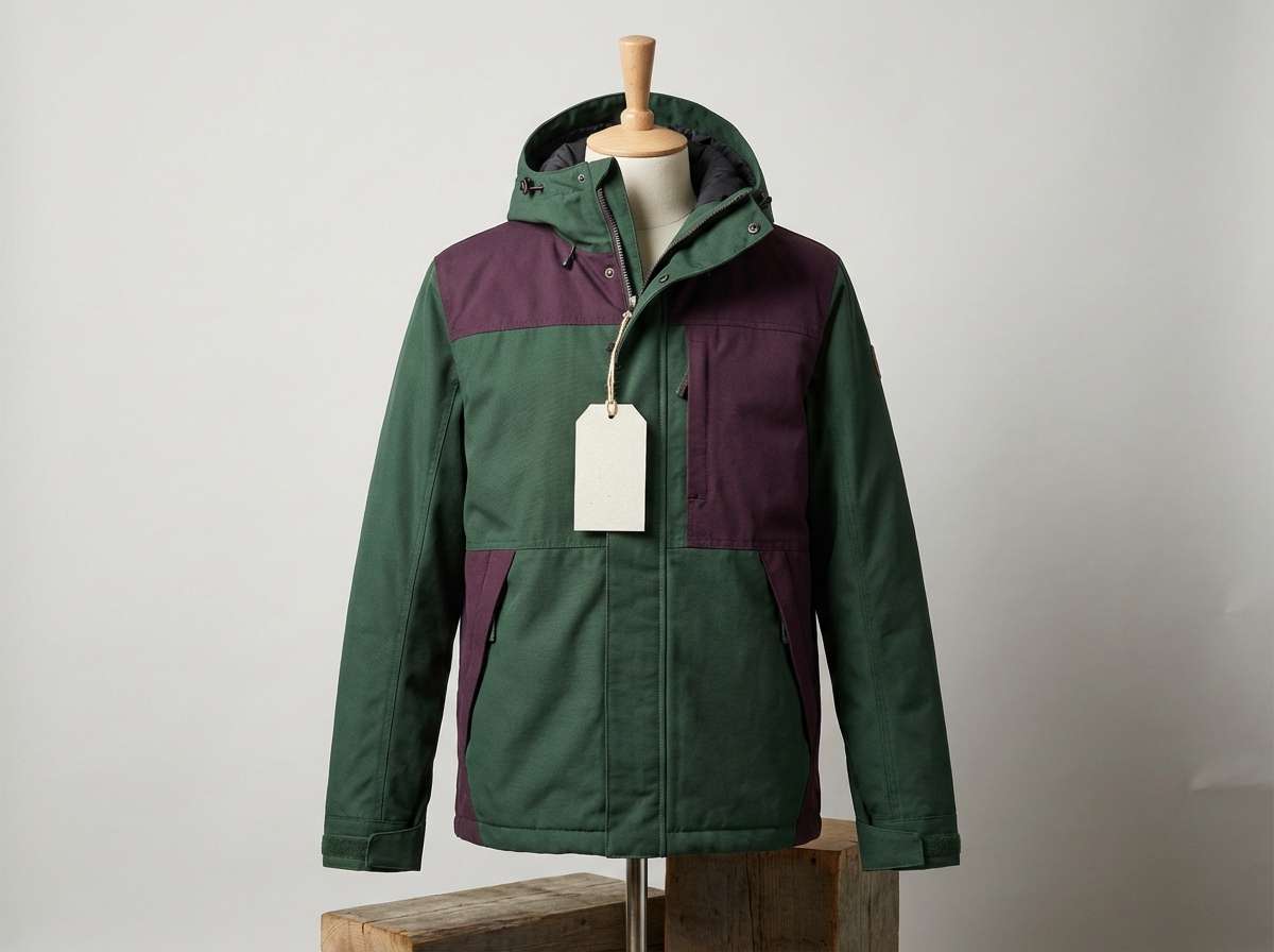 outdoor apparel in forest plum