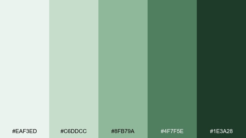 forest shade monochrome color palette with hex codes