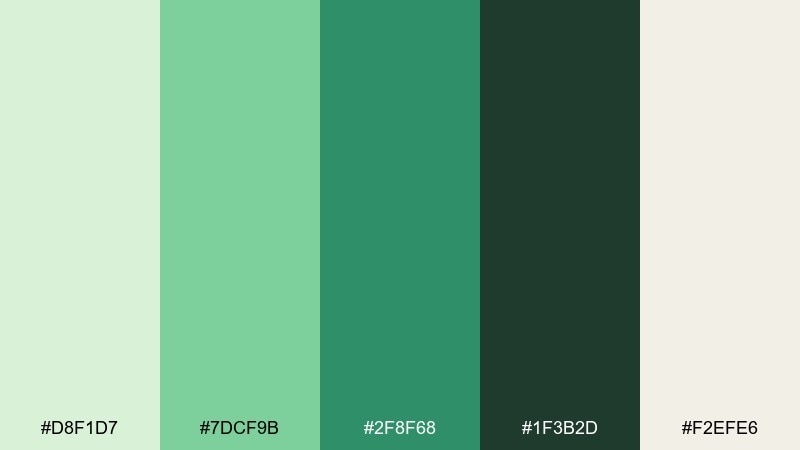 forest sprite fairy tale color palette with hex codes
