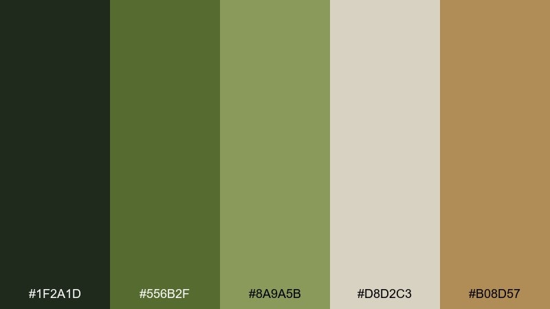 forest study color palette with hex codes