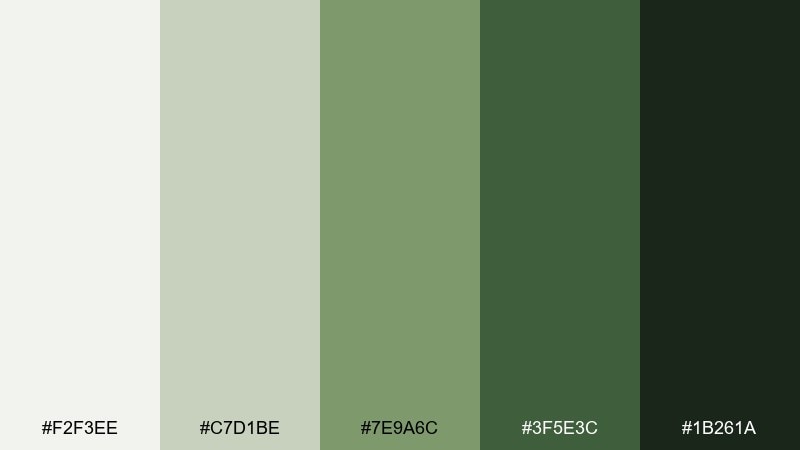 forest study home office color palette with hex codes