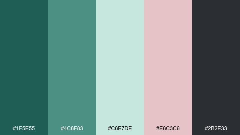forest veil sleeping beauty color palette with hex codes