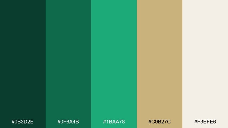 forest velvet emerald color palette with hex codes