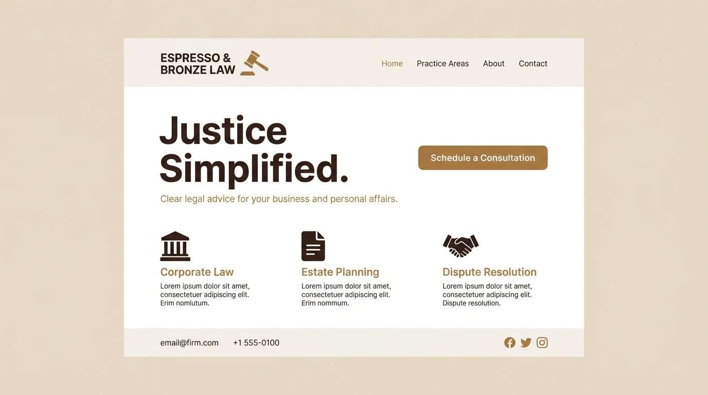 bronze law website ui