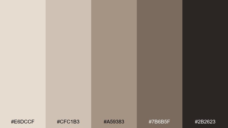 fossil stone bone color palette with hex codes
