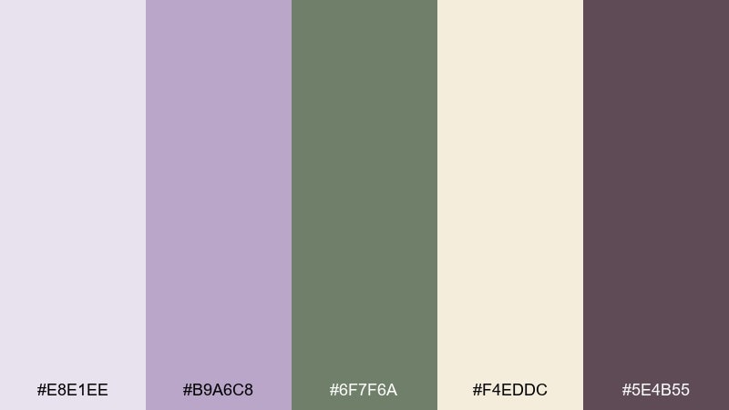 foxglove and fern edwardian color palette with hex codes