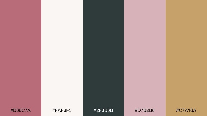 french bistro old rose color palette with hex codes