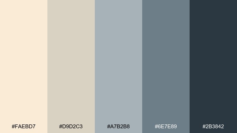 french country bluegray color palette with hex codes